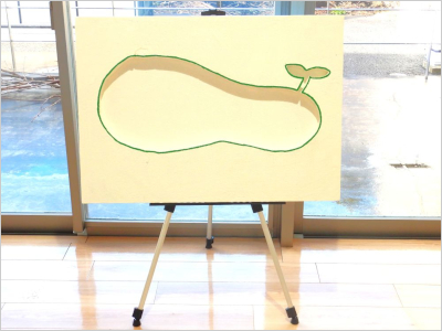 アートの土台となる大きな型紙の写真